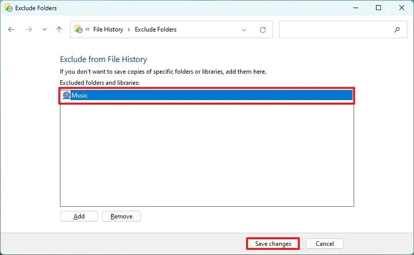 گزینه Exclude Folders از پنجره سمت چپ کلیک نمایید.